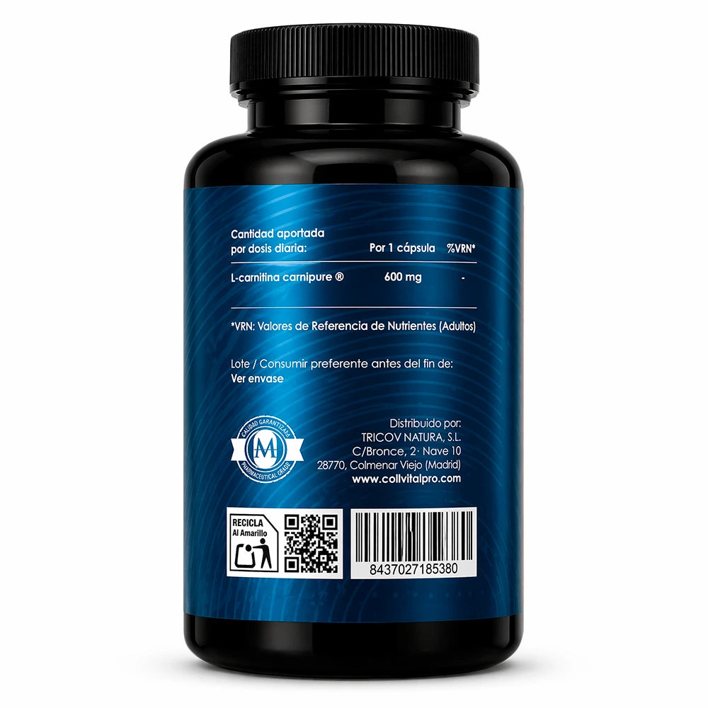 L-Carnitina Carnipure® 600 mg | 120 Cápsulas | CollVitalPro