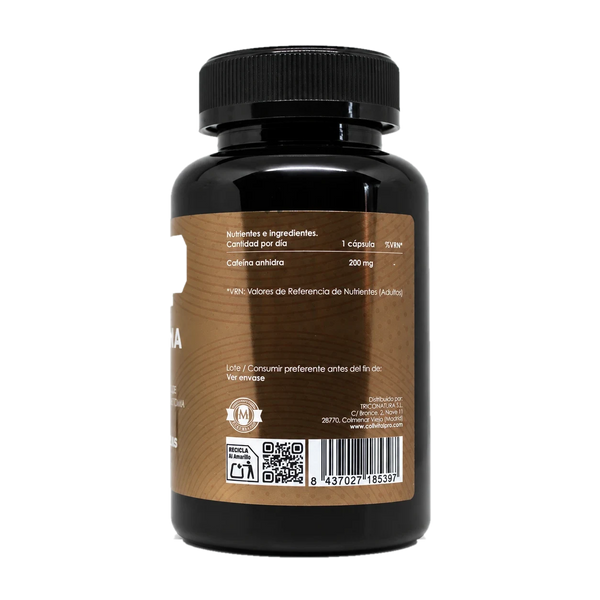 Cafeína CollVital Pro – etiqueta con información nutricional