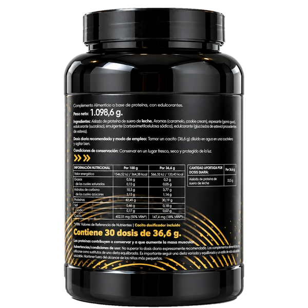 CFM Isolate sabor caramelo CollVital Pro – etiqueta con información nutricional e ingredientes