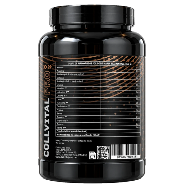 CFM Isolate sabor chocolate CollVital Pro – perfil de aminoácidos por dosis