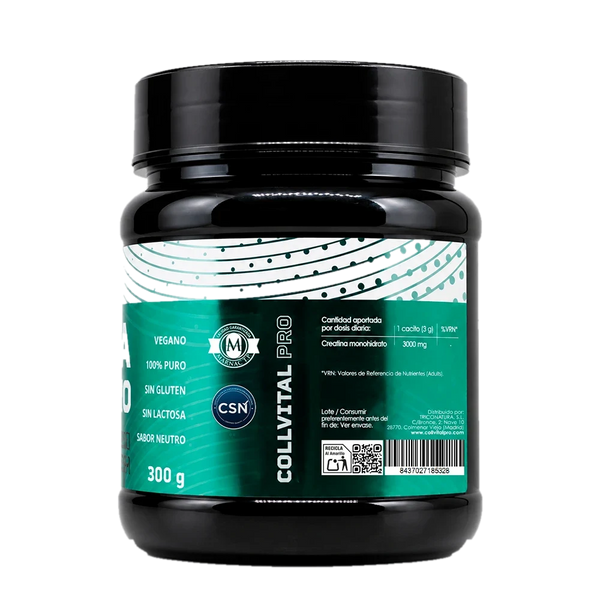 Creatina Monohidrato CollVital Pro – etiqueta con información nutricional