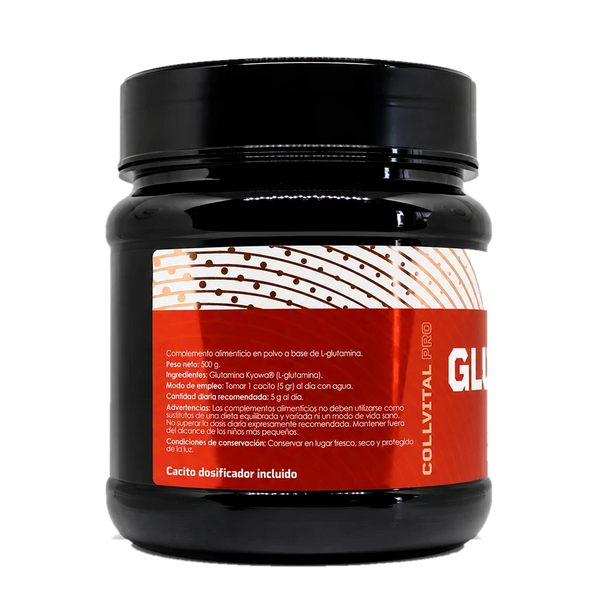 L-Glutamina Kyowa® CollVital Pro – etiqueta con ingredientes y modo de empleo