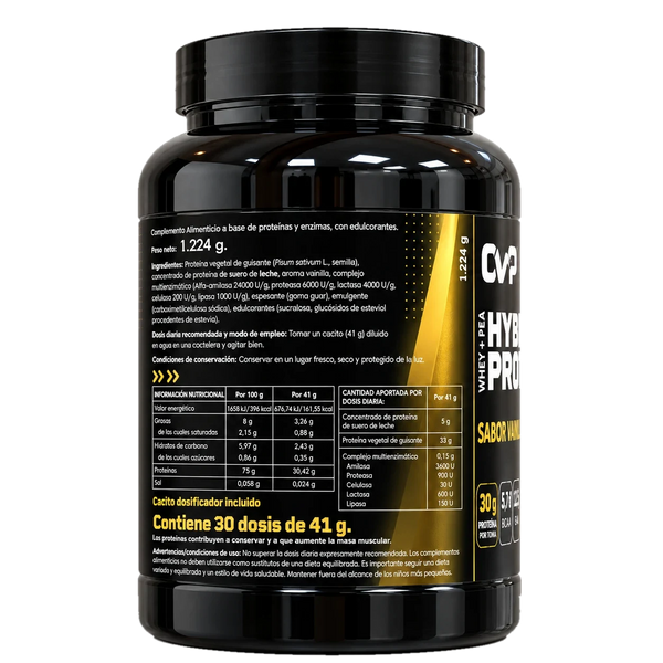 Hybrid Protein sabor vainilla CollVital Pro – etiqueta con información nutricional e ingredientes