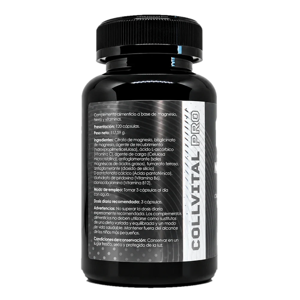 Magnesio+ CollVital Pro – etiqueta con ingredientes y modo de empleo