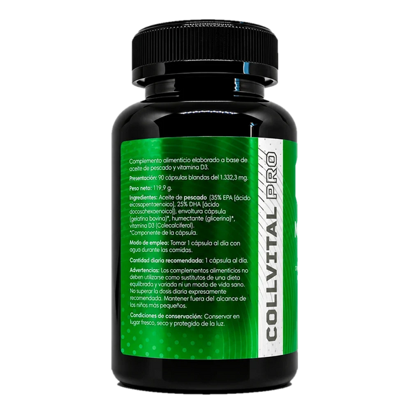 Omega-3 + Vitamina D3 CollVital Pro – etiqueta con ingredientes y modo de empleo
