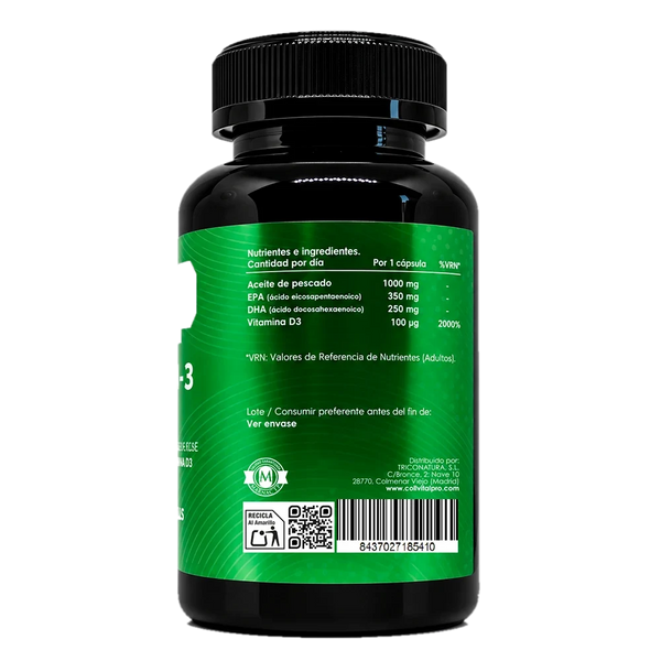 Omega-3 + Vitamina D3 CollVital Pro – etiqueta con información nutricional