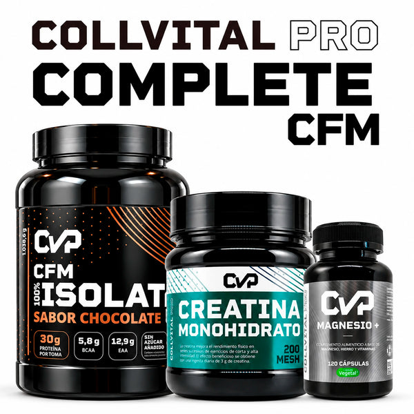 Pack Complete CollVital Pro: CFM Isolate, Creatina Monohidrato y Magnesio+