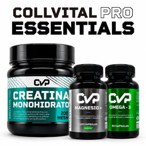 Pack Essentials CollVital Pro: Creatina Monohidrato, Magnesio+ y Omega-3