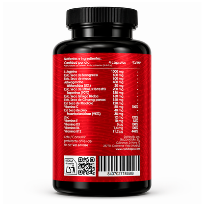 Testosterona Hombre | Booster Natural | 120 Cápsulas | CollVitalPro