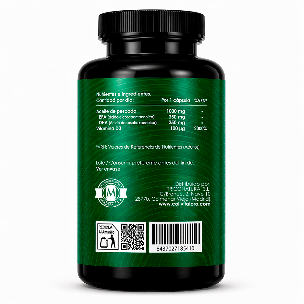 Omega 3 + Vitamina D3 | 90 Cápsulas | CollVitalPro